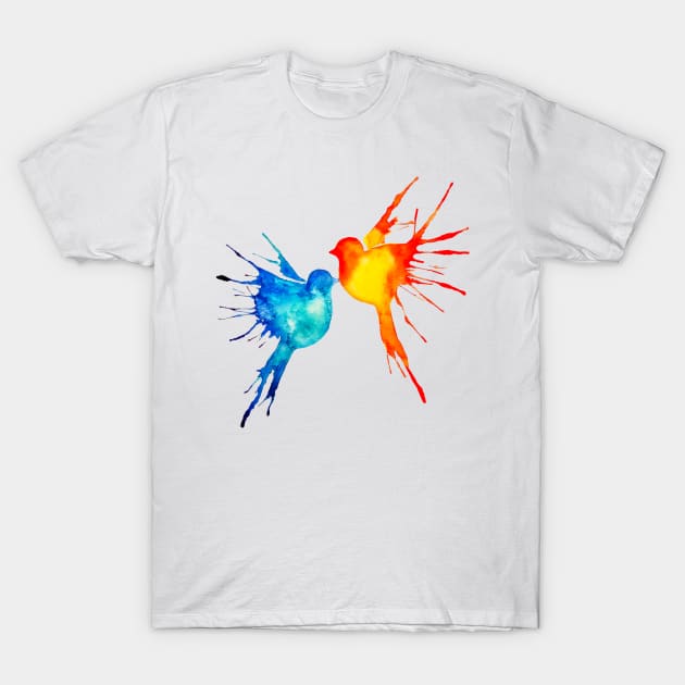 Watercolor birds T-Shirt by ativka